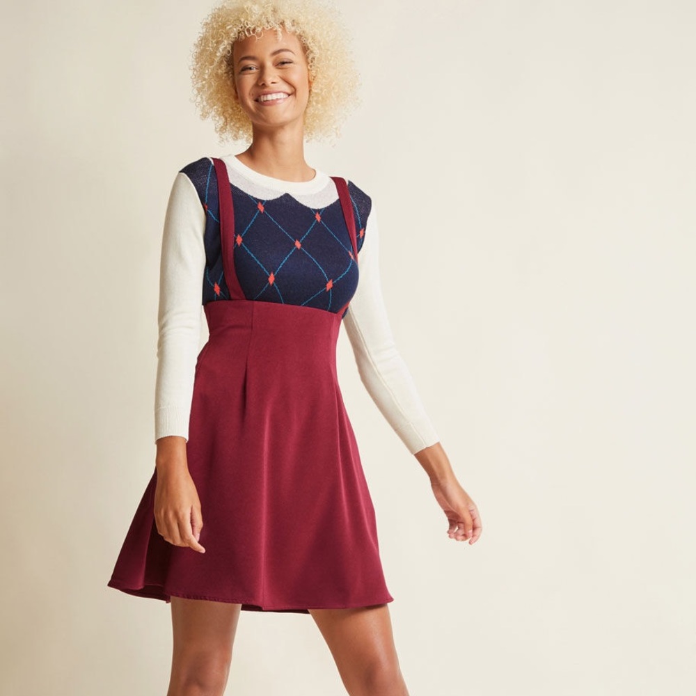ModCloth Overall Winner Burgundy Jumper